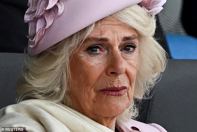 Tears welled up in Camilla's eyes as she, her husband and the Prince of Wales attended a D-Day memorial event in Porstmouth