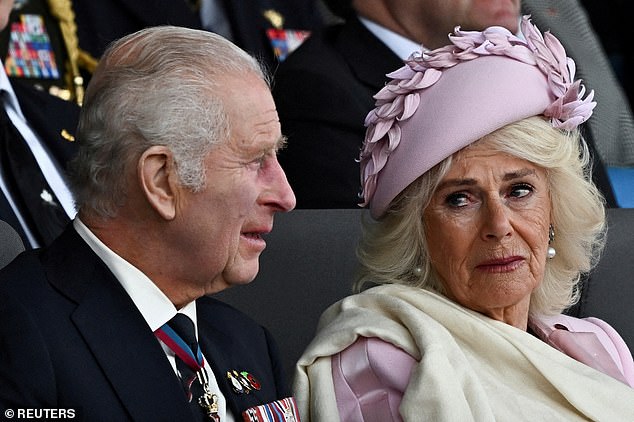 Queen Camilla was overcome with emotion as she took in yesterday's D-Day remembrance and listened to a veteran recount the horror of losing his best friend on the beaches of Normandy 80 years ago