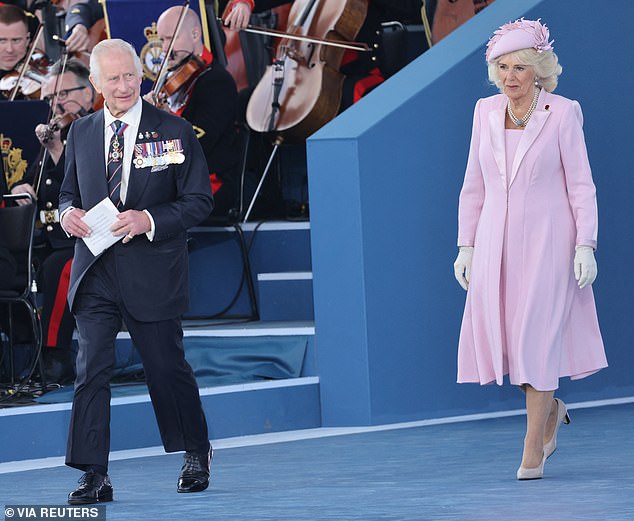 Charles, who received a standing ovation as he walked onto the stage accompanied by Queen Camilla, is understood to have been 'adamant' he would attend the commemorations as he continues his recovery from cancer