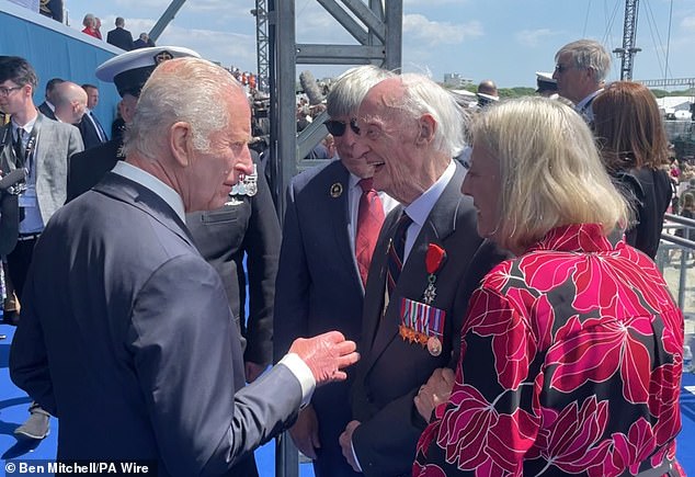 He explained that he was on board the same battleship as the late Duke of Edinburgh , which he was able to discuss with the royal