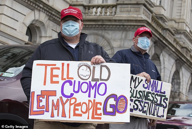 Protestors called on former New York State Governor Andrew Cuomo to reopen New York amidst a shutdown of all non-essential businesses due to the Coronavirus pandemic