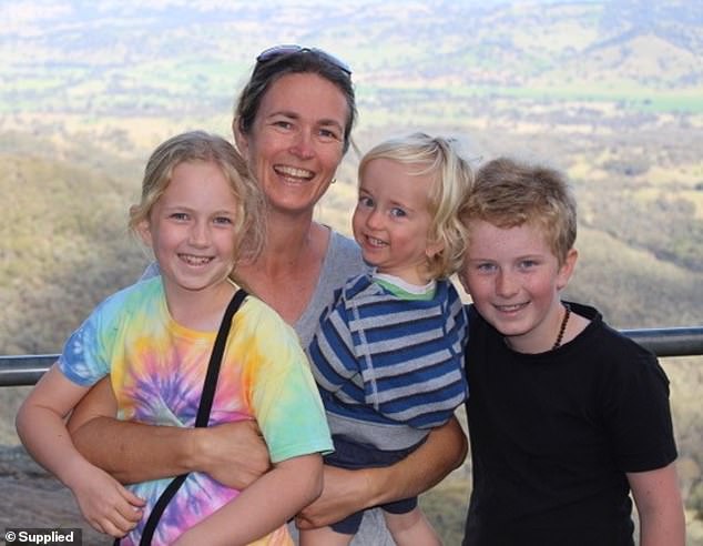 As Tom grew up, his condition was monitored and his eye became more enlarged (Tom pictured centre right with sister Rosie, now 16, Lynda, and brother Oliver, now 18