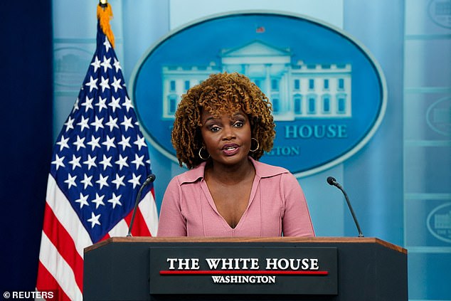 White House press secretary Karine Jean-Pierre was questioned about Hunter's gun conviction on board Air Force One Wednesday en route to Italy