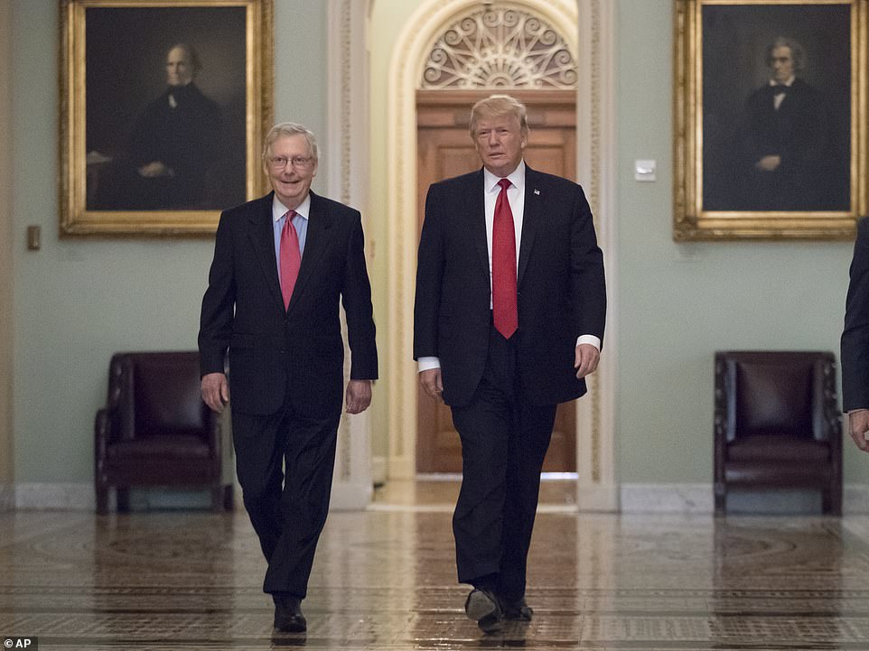 'So yeah, there was and there was no little barbs, which would be easy to do,' he continued. On Tuesday McConnell signaled that he and Trump had put their differences aside, but left reporters hanging on whether the two would break their silence.