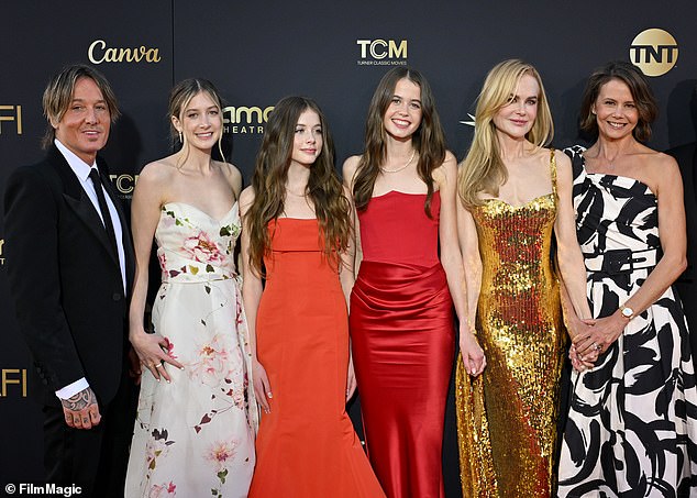 Nicole Kidman 's teenage daughters are used to being around A-listers. But Sunday Rose, 15 and Faith Margaret, 13, who the Australian actress shares with husband Keith Urban , have one star they 'fangirl' over. Keith (from left) pictured with Sunday, Faith and Nicole