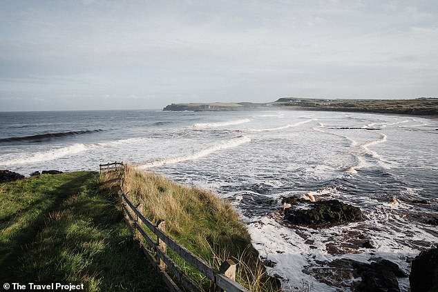 The couple recommend heading to Northern Ireland's Causeway Coast (above) to surf. There's 'never any need to fight over waves', they claim