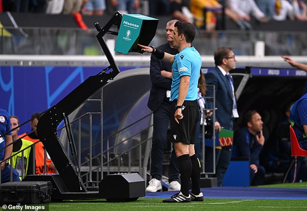 Referee Umut Meler consulted VAR, with sound frequencies being detected for the incident