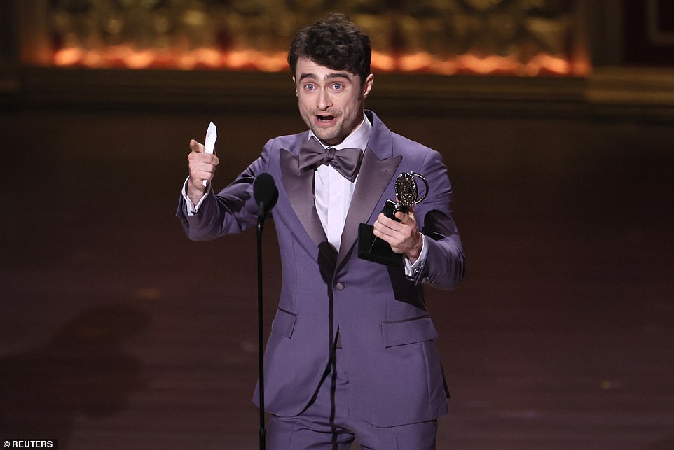 Daniel took home Best Actor in a Featured Role in a Musical for Merrily We Roll Along - which was also his first Tony Awards