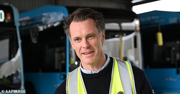 NSW Premiere Chris Minns meets with staff during a visit to the Busways Blacktown Bus Depot in Sydney, Friday, June 14, 2024. The Premiere announced a funding boost to the state's bus network as part of the 2024 budget. (AAP Image/Dean Lewins) NO ARCHIVING