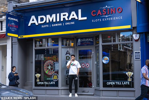 Giovanni pictured outside Admiral casino as he chain smoked