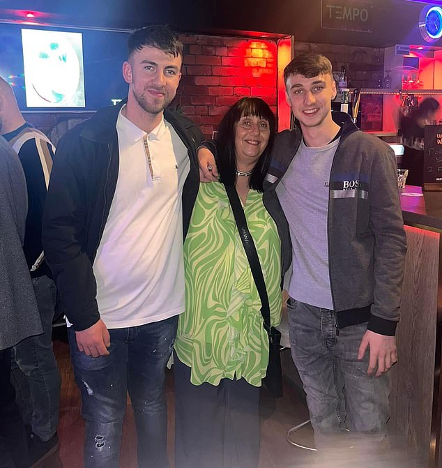 Jay (right) is pictured right alongside his mother Debbie and brother Zak (left) who flew out to Tenerife after his disappearance