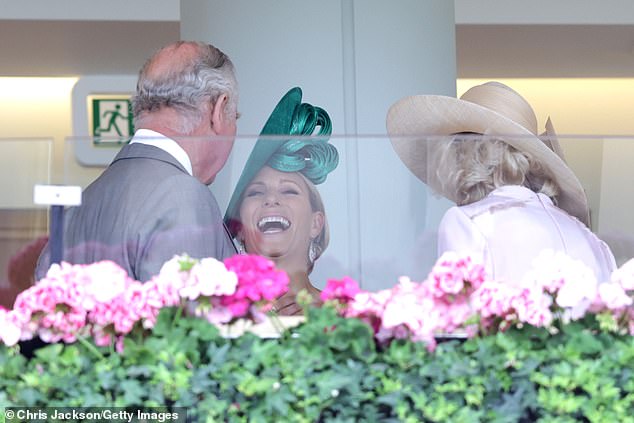 Zara is also known to have a sweet relationship with King Charles III. Pictured with her uncle and Queen Camilla last year