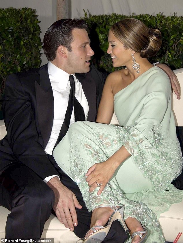 A very loved-up Bennifer pictured together in 2003, when they were young, at the Vanity Fair party