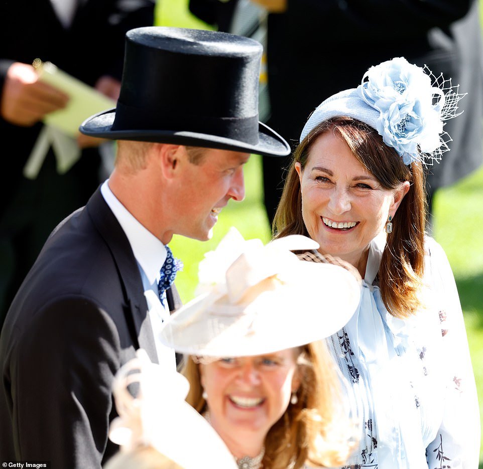 William was seen with his mother-in-law Carole Middleton this week on a day out at Royal Ascot, where he took to a carriage with Queen Camilla for the traditional procession along the course.