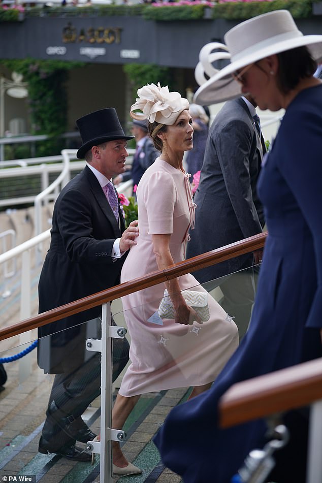 The couple were very tactile, as protective Peter put his hand on the small of Harriet's back during their outing