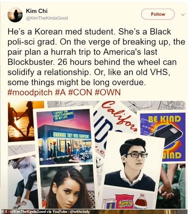 Feeling 'weird' about the message, Lanchi - in a message she wrote to Kim, as shared by Cindy - said others then recalled her pitching Asian-American themed stories on social media with the #ownvoices hashtag