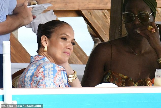 Unlike the snaps from 2021, which showed an excitable JLo (pictured on Sunday) completely immersed in Ben, 51, this time the singer looked to enjoy much more downtime