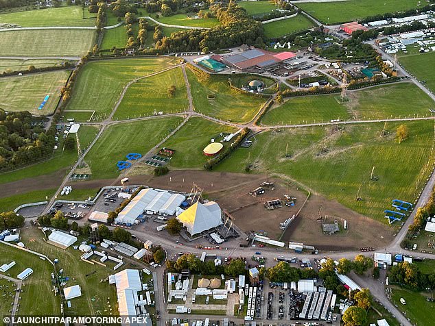 The pictures showed Worthy Farm being readied for this weekend's annual festival, with 200,000 expected to descend on the Somerset farm