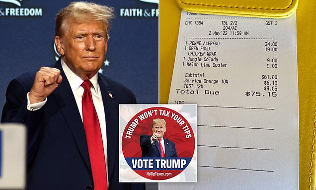 Trump group rolls out 'No Tax on Tips stickers' as it steps up effort to woo working class