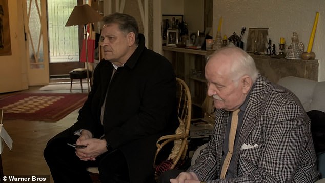 Kai Höss (left) is seen with his father Hans-Jürgen in the new documentary as they go on a journey to reconcile with their dark family history