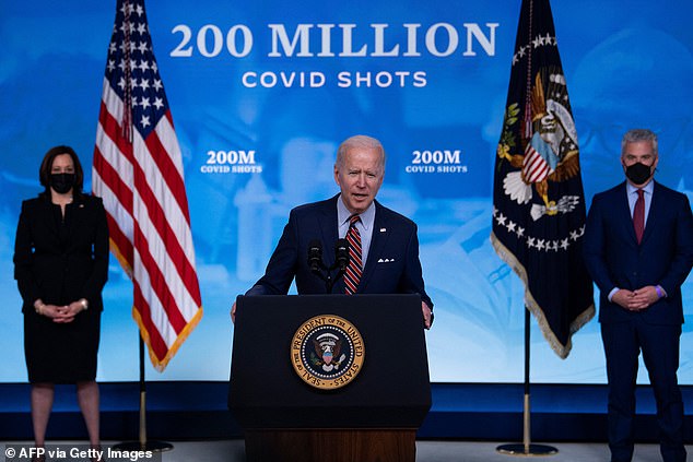 Joe Biden celebrates Americans receiving over 200 million COVID vaccines in April 2021