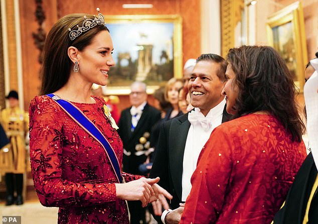 It was last worn by the Princess of Wales , for a 2022 Diplomatic Corps reception at Buckingham Palace