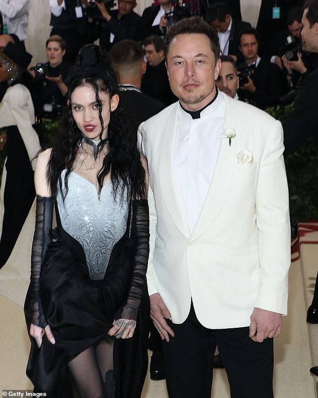 Meanwhile Elon and singer Grimes, 36, began dating in April 2018, a month before they made their red carpet debut at the Met Gala. Both pictured at the Met Gala in 2018