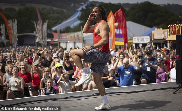 Wicks at a work session at the Circus field at Glastonbury today