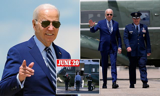 Biden, 81, seen for the first time in SEVEN DAYS as he prepares for debate with Trump: Joe