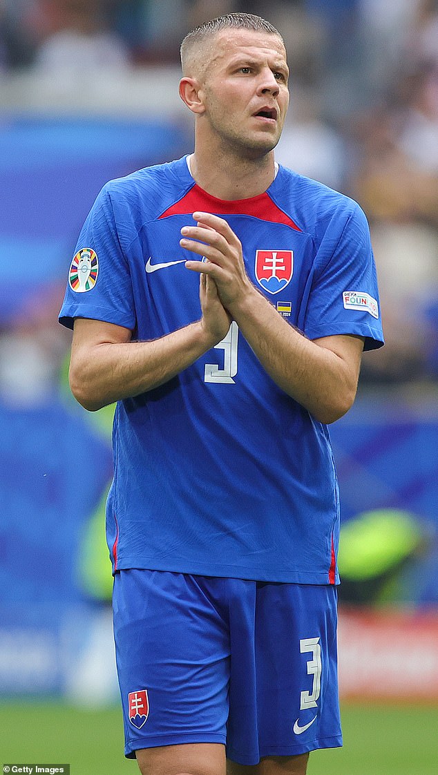 Player Denis Vavro is pictured at the Euro match between Slovakia and Ukraine last week in Germany