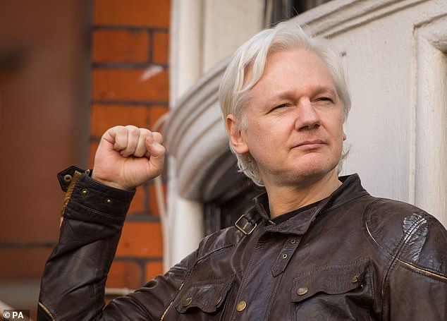 Assange (pictured 2017) has denied all allegations of sexual assault. In 2012, he hid in the Ecuadorian embassy in London to avoid extradition to Sweden over the investigation