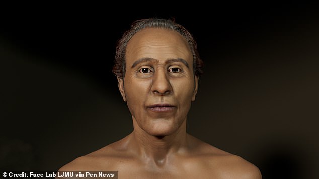 The result also appeared similar to a previous reconstruction of a younger Ramesses II from 2022 (pictured)