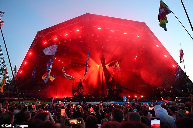 The Pyramid Stage on day three of Glastonbury Festival 2024 at Worthy Farm