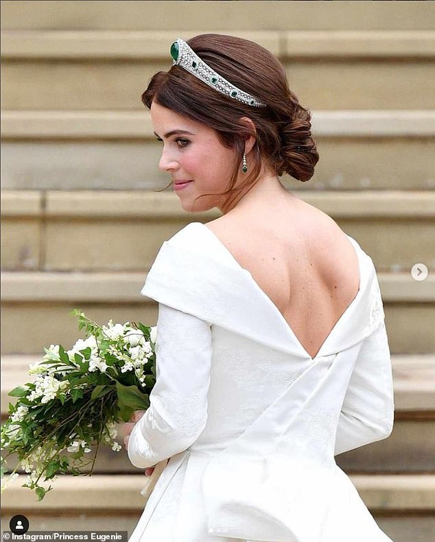 Earlie this week, Eugenie shared a photo of herself in her wedding gown in which her scoliosis scar was visible