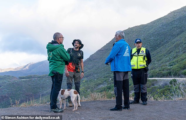 The volunteers pictured as they begin the co-ordinated search which took place in a steep rocky area, with ravines, trails and paths all searched thoroughly