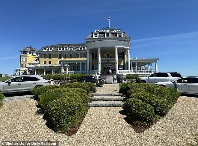 The five-story daffodil-yellow hotel cut an imposing silhouette against a cloudless sky in the scorching heat on Friday