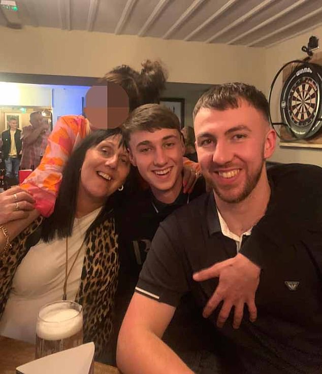 Spanish police have ended the search for missing raver Jay Slater (centre) - almost two weeks after the British teenager vanished on the island of Tenerife. He is pictured here with his mother, Debbie Duncan, and brother Zak