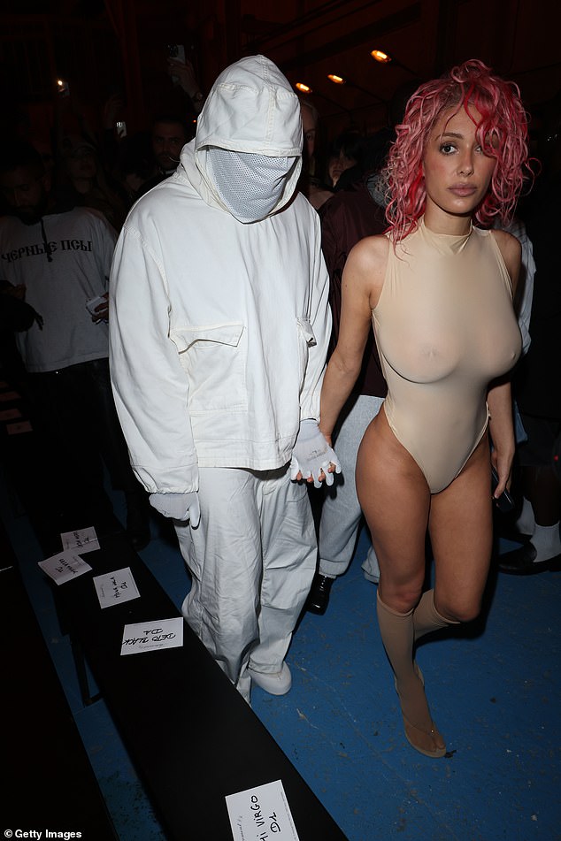 Kanye West and Bianca Censori attends the Prototypes Menswear Spring/Summer 2025 show on June 19