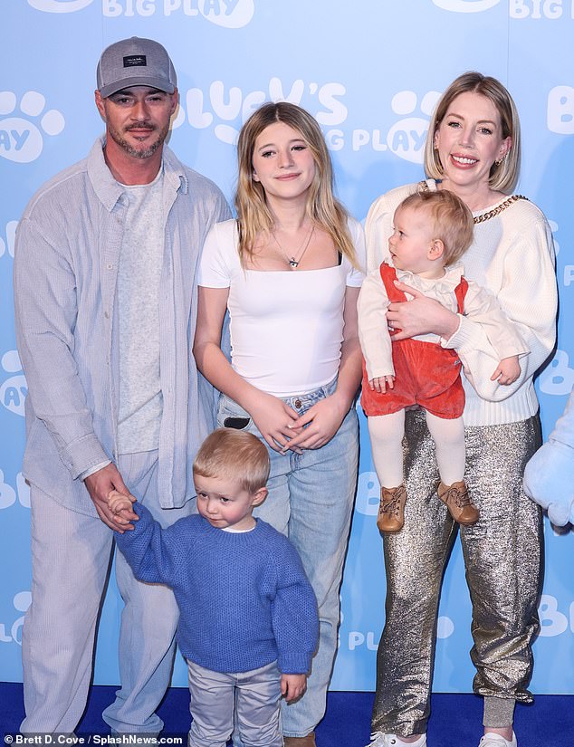 The couple are seen with their children Fenna and Fred as well as Katherine's daughter Violet from a previous relationship