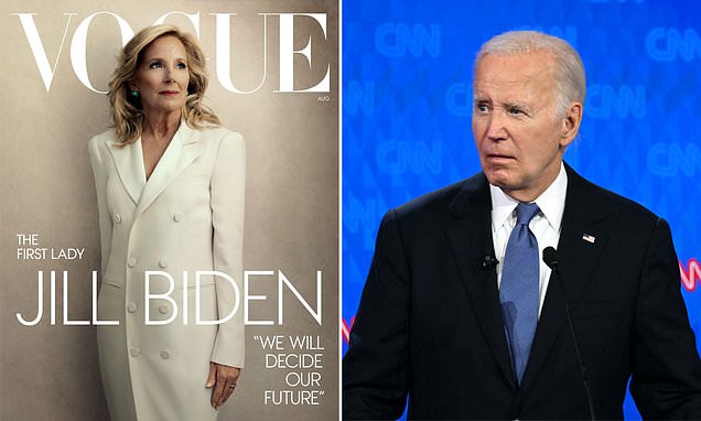 Jill Biden is unveiled as new Vogue cover star, as first lady is accused of stopping Joe,