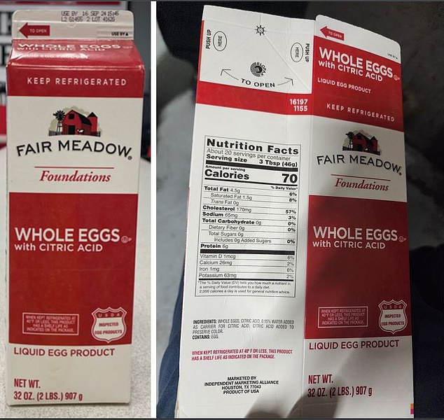 The FSIS issued images of the effected cartons to help shoppers identify them