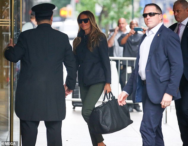 Melania Trump was seen walking into Trump Tower in New York