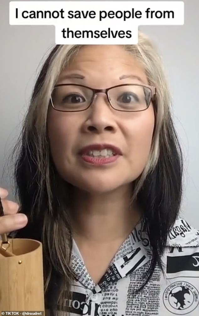 There is some research supporting the idea that compassionate self talk (like the affirmations shared by Dr Tang, pictured) may help improve mental health