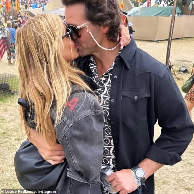 Louise Redknapp looked happier than ever in photos she shared of herself enjoying Glastonbury with her boyfriend Drew Michael