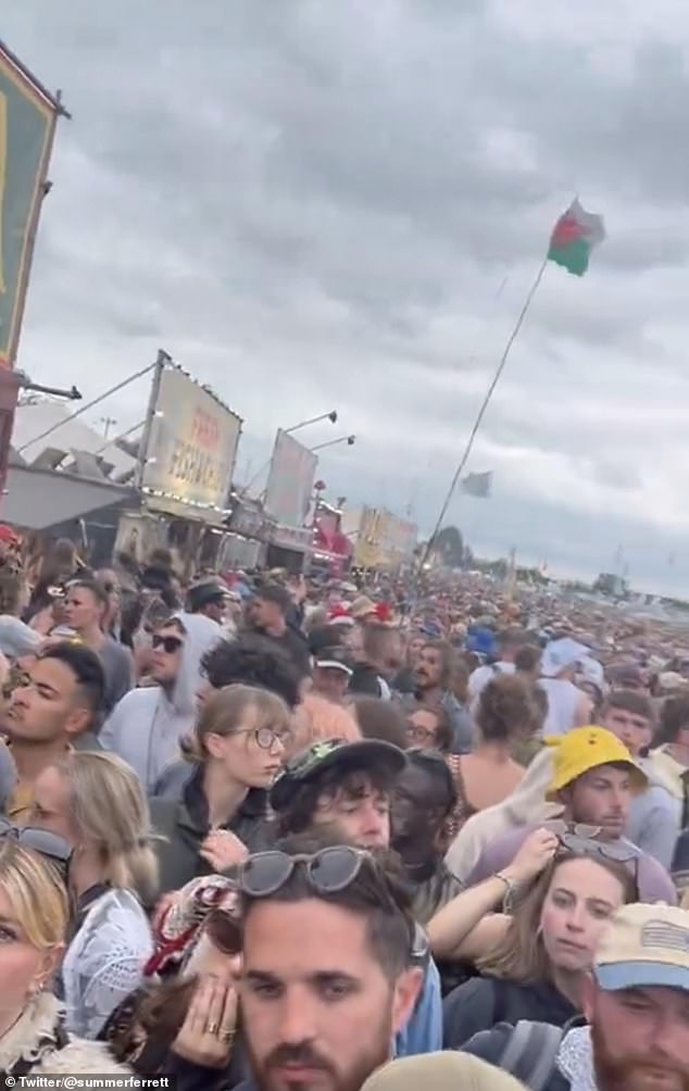 Others shared snaps of the crowds trying to get to the stage as they questioned why she wasn't put on the Pyramid stage