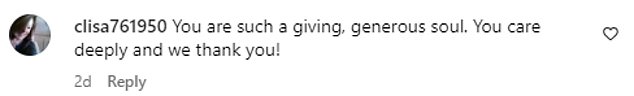 Her candid message resonated with many of her fans as they flocked to her comment box to share their thanks for being 'real' and 'honest'