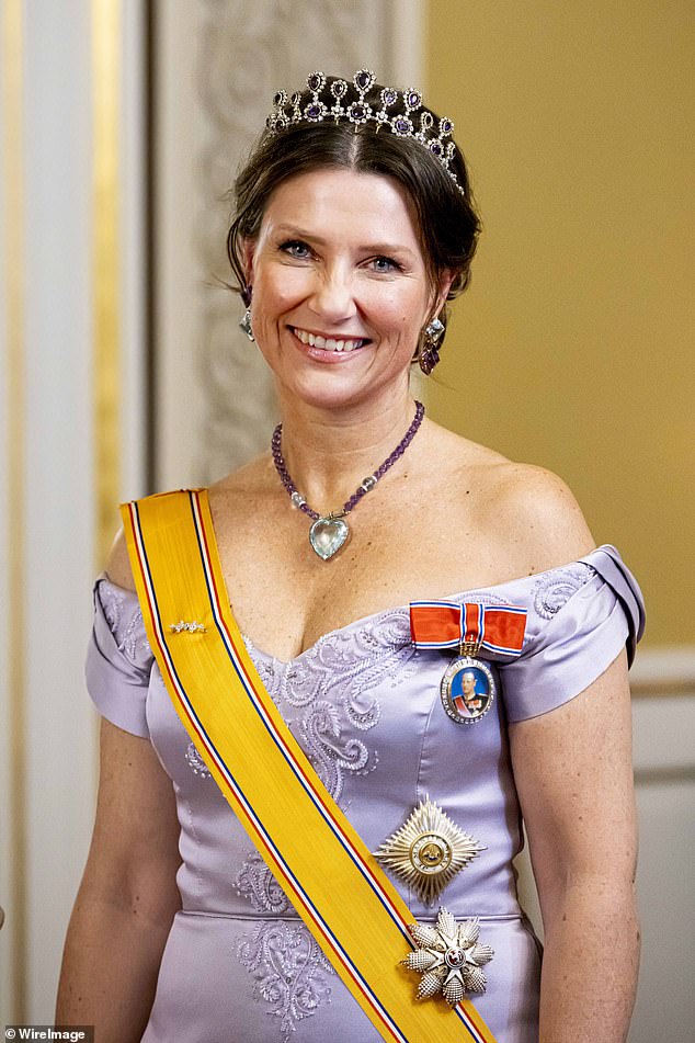 Princess Martha Louise stepped down as a working royal in 2022. Pictured ahead of a state banquet in November 2021