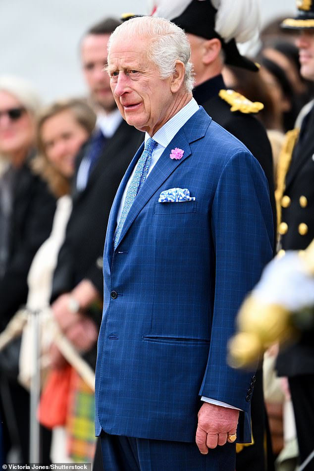 King Charles at the Ceremony of the Keys at the The Palace of Holyroodhouse in Edinburgh on Tuesday