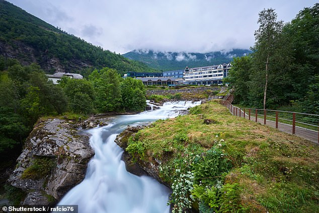 The couple are set to tie the knot at Hotel Union in Geirangerfjord (pictured, file image) in Norway next month