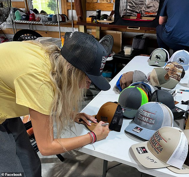 Haliey Welch has been signing the hats but said one fan offered $600 for her to spit in a jar